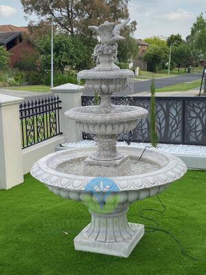 Whitehouse Gardens Signature 3 tier fountain kissing doves